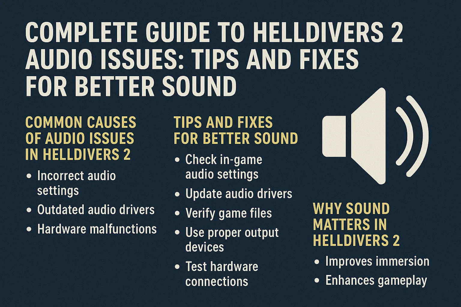 Complete Guide to Helldivers 2 Audio Issues: Tips and Fixes for Better Sound